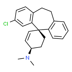 ChemSpider 2D Image | (1S,4R)-3'-Chloro-N,N-dimethyl-10',11'-dihydrospiro[cyclohex-2-ene-1,5'-dibenzo[a,d][7]annulen]-4-amine | C22H24ClN