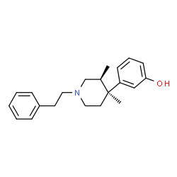 ChemSpider 2D Image | 3-[(3S,4S)-3,4-Dimethyl-1-(2-phenylethyl)-4-piperidinyl]phenol | C21H27NO