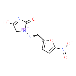 ChemSpider 2D Image | Sodium 1-{(E)-[(5-nitro-2-furyl)methylene]amino}-2-oxo-2,5-dihydro-1H-imidazol-4-olate | C8H5N4NaO5