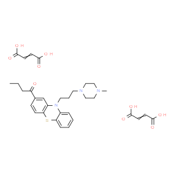 ChemSpider 2D Image | 1-{10-[3-(4-Methyl-1-piperazinyl)propyl]-10H-phenothiazin-2-yl}-1-butanone (2E)-2-butenedioate (1:2) | C32H39N3O9S