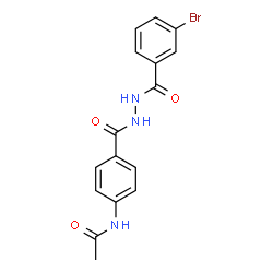 ChemSpider 2D Image | N-(4-{[2-(3-Bromobenzoyl)hydrazino]carbonyl}phenyl)acetamide | C16H14BrN3O3