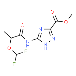ChemSpider 2D Image | Methyl 5-{[2-(difluoromethoxy)propanoyl]amino}-1H-1,2,4-triazole-3-carboxylate | C8H10F2N4O4