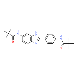 ChemSpider 2D Image | N-(4-{6-[(2,2-Dimethylpropanoyl)amino]-1H-benzimidazol-2-yl}phenyl)-2,2-dimethylpropanamide | C23H28N4O2