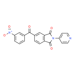 ChemSpider 2D Image | 5-(3-Nitro-benzoyl)-2-pyridin-4-yl-isoindole-1,3-dione | C20H11N3O5