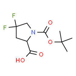 ChemSpider 2D Image | 4,4-Difluoro-1-{[(2-methyl-2-propanyl)oxy]carbonyl}proline | C10H15F2NO4