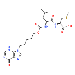 ChemSpider 2D Image | N-({[5-(6-Oxo-3,6-dihydro-9H-purin-9-yl)pentyl]oxy}carbonyl)-L-leucyl-S-methyl-L-cysteine | C21H32N6O6S