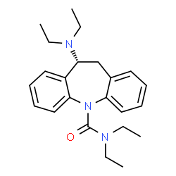ChemSpider 2D Image | (10R)-10-(Diethylamino)-N,N-diethyl-10,11-dihydro-5H-dibenzo[b,f]azepine-5-carboxamide | C23H31N3O