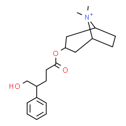 ChemSpider 2D Image | 3-[(5-Hydroxy-4-phenylpentanoyl)oxy]-8,8-dimethyl-8-azoniabicyclo[3.2.1]octane | C20H30NO3