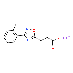 ChemSpider 2D Image | Sodium 3-[3-(2-methylphenyl)-1,2,4-oxadiazol-5-yl]propanoate | C12H11N2NaO3