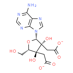 ChemSpider 2D Image | 9-[2,3-Bis-C-(carboxylatomethyl)-beta-L-arabinofuranosyl]-9H-purin-6-amine | C14H15N5O8
