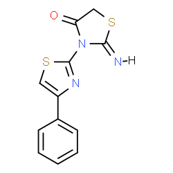 ChemSpider 2D Image | (2Z)-2-Imino-3-(4-phenyl-1,3-thiazol-2-yl)-1,3-thiazolidin-4-one | C12H9N3OS2