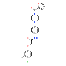 ChemSpider 2D Image | 2-(4-Chloro-3-methylphenoxy)-N-{4-[4-(2-furoyl)-1-piperazinyl]phenyl}acetamide | C24H24ClN3O4