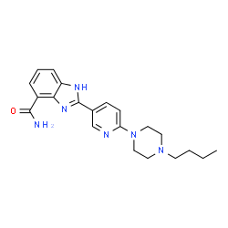 ChemSpider 2D Image | 2-[6-(4-Butyl-1-piperazinyl)-3-pyridinyl]-1H-benzimidazole-4-carboxamide | C21H26N6O