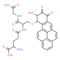 ChemSpider 2D Image | gamma-Glutamyl-S-(9-hydroxy-7,8-dioxo-7,8,9,10-tetrahydrobenzo[pqr]tetraphen-10-yl)cysteinylglycine | C30H27N3O9S