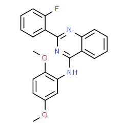 ChemSpider 2D Image | N-(2,5-Dimethoxyphenyl)-2-(2-fluorophenyl)-4-quinazolinamine | C22H18FN3O2