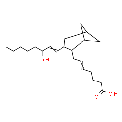 ChemSpider 2D Image | 7-[3-(3-Hydroxy-1-octen-1-yl)bicyclo[3.1.1]hept-2-yl]-5-heptenoic acid | C22H36O3