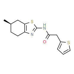 ChemSpider 2D Image | N-[(6R)-6-Methyl-4,5,6,7-tetrahydro-1,3-benzothiazol-2-yl]-2-(2-thienyl)acetamide | C14H16N2OS2