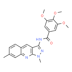 ChemSpider 2D Image | N-(1,7-Dimethyl-1H-pyrazolo[3,4-b]quinolin-3-yl)-3,4,5-trimethoxybenzamide | C22H22N4O4