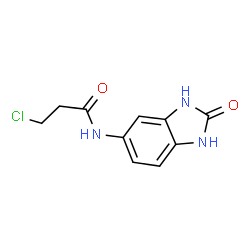 ChemSpider 2D Image | 3-Chloro-N-(2,3-dihydro-2-oxo-1H-benzimidazol-5-yl)propanamide | C10H10ClN3O2