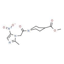 ChemSpider 2D Image | Methyl 1-[(2-methyl-5-nitro-1H-imidazol-1-yl)acetyl]-4-piperidinecarboxylate | C13H18N4O5
