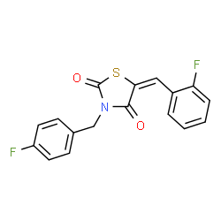 ChemSpider 2D Image | (5E)-3-(4-Fluorobenzyl)-5-(2-fluorobenzylidene)-1,3-thiazolidine-2,4-dione | C17H11F2NO2S