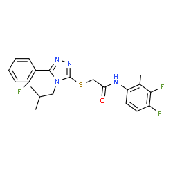 ChemSpider 2D Image | 2-{[5-(2-Fluorophenyl)-4-isobutyl-4H-1,2,4-triazol-3-yl]sulfanyl}-N-(2,3,4-trifluorophenyl)acetamide | C20H18F4N4OS