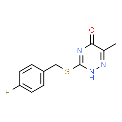ChemSpider 2D Image | 3-[(4-Fluorobenzyl)sulfanyl]-6-methyl-1,2,4-triazin-5-ol | C11H10FN3OS