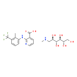 ChemSpider 2D Image | 2-{[2-Methyl-3-(trifluoromethyl)phenyl]amino}nicotinic acid - 6-deoxy-6-(methylamino)-D-allitol (1:1) | C21H28F3N3O7