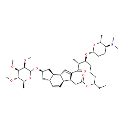 ChemSpider 2D Image | (2R,3aS,5aS,5bS,9S,13S,14R,16aS,16bR)-13-{[(2R,5S,6R)-5-(Dimethylamino)-6-methyltetrahydro-2H-pyran-2-yl]oxy}-9-ethyl-14-methyl-7,15-dioxo-2,3,3a,5a,5b,6,7,9,10,11,12,13,14,15,16a,16b-hexadecahydro-1H
-as-indaceno[3,2-d]oxacyclododecin-2-yl 6-deoxy-2,3,4-tri-O-methyl-alpha-L-mannopyranoside | C41H65NO10