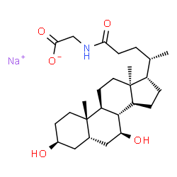 ChemSpider 2D Image | Sodium {[(3beta,5beta,7beta,13alpha,17alpha,20S)-3,7-dihydroxy-24-oxocholan-24-yl]amino}acetate | C26H42NNaO5