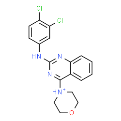 ChemSpider 2D Image | 4-{2-[(3,4-Dichlorophenyl)amino]-4-quinazolinyl}morpholin-4-ium | C18H17Cl2N4O