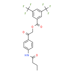 ChemSpider 2D Image | 2-[4-(Butyrylamino)phenyl]-2-oxoethyl 3,5-bis(trifluoromethyl)benzoate | C21H17F6NO4