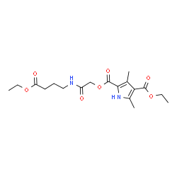 ChemSpider 2D Image | 2-{2-[(4-Ethoxy-4-oxobutyl)amino]-2-oxoethyl} 4-ethyl 3,5-dimethyl-1H-pyrrole-2,4-dicarboxylate | C18H26N2O7