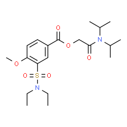 ChemSpider 2D Image | 2-(Diisopropylamino)-2-oxoethyl 3-(diethylsulfamoyl)-4-methoxybenzoate | C20H32N2O6S
