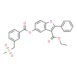 ChemSpider 2D Image | Ethyl 5-({3-[(methylsulfonyl)methyl]benzoyl}oxy)-2-phenyl-1-benzofuran-3-carboxylate | C26H22O7S