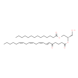ChemSpider 2D Image | (2S)-1-Hydroxy-3-(tetradecanoyloxy)-2-propanyl (6E,8Z,11Z,14Z)-5-oxo-6,8,11,14-icosatetraenoate | C37H62O6