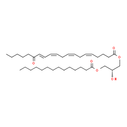 ChemSpider 2D Image | (2R)-2-Hydroxy-3-(tetradecanoyloxy)propyl (5Z,8Z,11Z,13E)-15-oxo-5,8,11,13-icosatetraenoate | C37H62O6