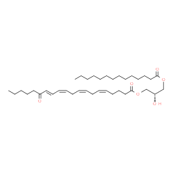 ChemSpider 2D Image | (2S)-2-Hydroxy-3-(tetradecanoyloxy)propyl (5Z,8Z,11Z,13E)-15-oxo-5,8,11,13-icosatetraenoate | C37H62O6