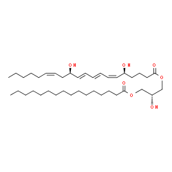 ChemSpider 2D Image | (2R)-2-Hydroxy-3-(palmitoyloxy)propyl (5S,6Z,8E,10E,12R,14Z)-5,12-dihydroxy-6,8,10,14-icosatetraenoate | C39H68O7
