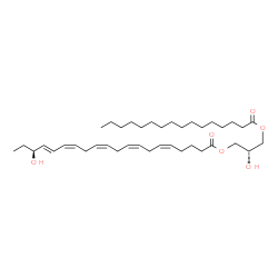 ChemSpider 2D Image | (2S)-2-Hydroxy-3-(palmitoyloxy)propyl (5Z,8Z,11Z,14Z,16E,18S)-18-hydroxy-5,8,11,14,16-icosapentaenoate | C39H66O6