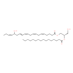 ChemSpider 2D Image | (2S)-3-Hydroxy-2-(palmitoyloxy)propyl (5Z,8Z,11Z,13E,17Z)-16-hydroxy-5,8,11,13,17-icosapentaenoate | C39H66O6