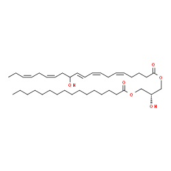 ChemSpider 2D Image | (2R)-2-Hydroxy-3-(palmitoyloxy)propyl (5Z,8Z,10E,14Z,17Z)-12-hydroxy-5,8,10,14,17-icosapentaenoate | C39H66O6