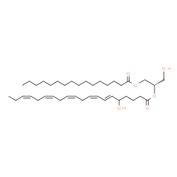 ChemSpider 2D Image | (2S)-1-Hydroxy-3-(palmitoyloxy)-2-propanyl (6E,8Z,11Z,14Z,17Z)-5-hydroxy-6,8,11,14,17-icosapentaenoate | C39H66O6