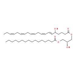 ChemSpider 2D Image | (2R)-2-Hydroxy-3-(palmitoyloxy)propyl (6E,8Z,11Z,14Z,17Z)-5-hydroxy-6,8,11,14,17-icosapentaenoate | C39H66O6