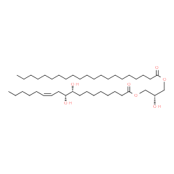 ChemSpider 2D Image | 3-{[(9R,10R,12Z)-9,10-Dihydroxy-12-octadecenoyl]oxy}-2-hydroxypropyl henicosanoate | C42H80O7