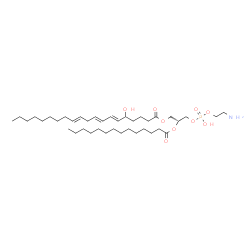 ChemSpider 2D Image | (2R)-3-{[(2-Aminoethoxy)(hydroxy)phosphoryl]oxy}-2-(tetradecanoyloxy)propyl (6E,8E,11E)-5-hydroxy-6,8,11-icosatrienoate | C39H72NO9P