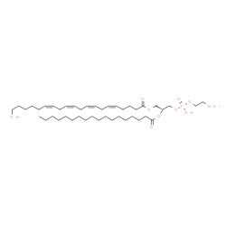 ChemSpider 2D Image | (2R)-3-{[(2-Aminoethoxy)(hydroxy)phosphoryl]oxy}-2-(stearoyloxy)propyl (5Z,8Z,11Z,14Z)-20-hydroxy-5,8,11,14-icosatetraenoate | C43H78NO9P