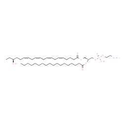 ChemSpider 2D Image | (2R)-3-{[(2-Aminoethoxy)(hydroxy)phosphoryl]oxy}-2-(stearoyloxy)propyl (5Z,8Z,11Z,14Z,18S)-18-hydroxy-5,8,11,14-icosatetraenoate | C43H78NO9P