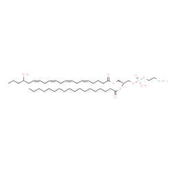 ChemSpider 2D Image | (2R)-3-{[(2-Aminoethoxy)(hydroxy)phosphoryl]oxy}-2-(stearoyloxy)propyl (5Z,8Z,11Z,14Z)-17-hydroxy-5,8,11,14-icosatetraenoate | C43H78NO9P