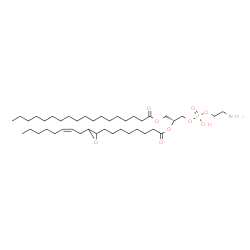 ChemSpider 2D Image | (2R)-3-{[(2-Aminoethoxy)(hydroxy)phosphoryl]oxy}-2-[(8-{3-[(2Z)-2-octen-1-yl]-2-oxiranyl}octanoyl)oxy]propyl stearate | C41H78NO9P